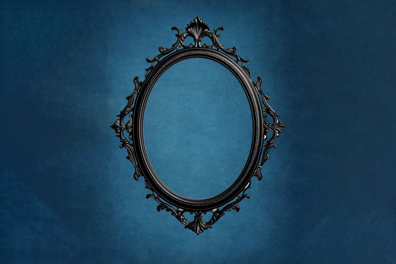 DBackdrop Kunst Classic Schwarz Oval Fotorahmen Blau Abstrakt Hintergrund RR4-60