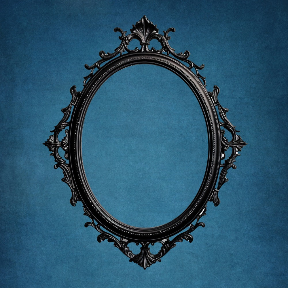 DBackdrop Kunst Classic Schwarz Oval Fotorahmen Blau Abstrakt Hintergrund RR4-60