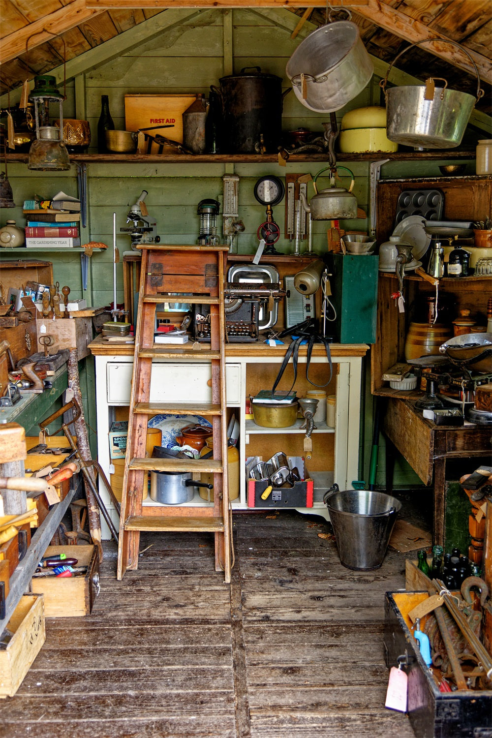 Vatertag Familie Werkzeuge Dachboden Leiter Backdrop RR5-16