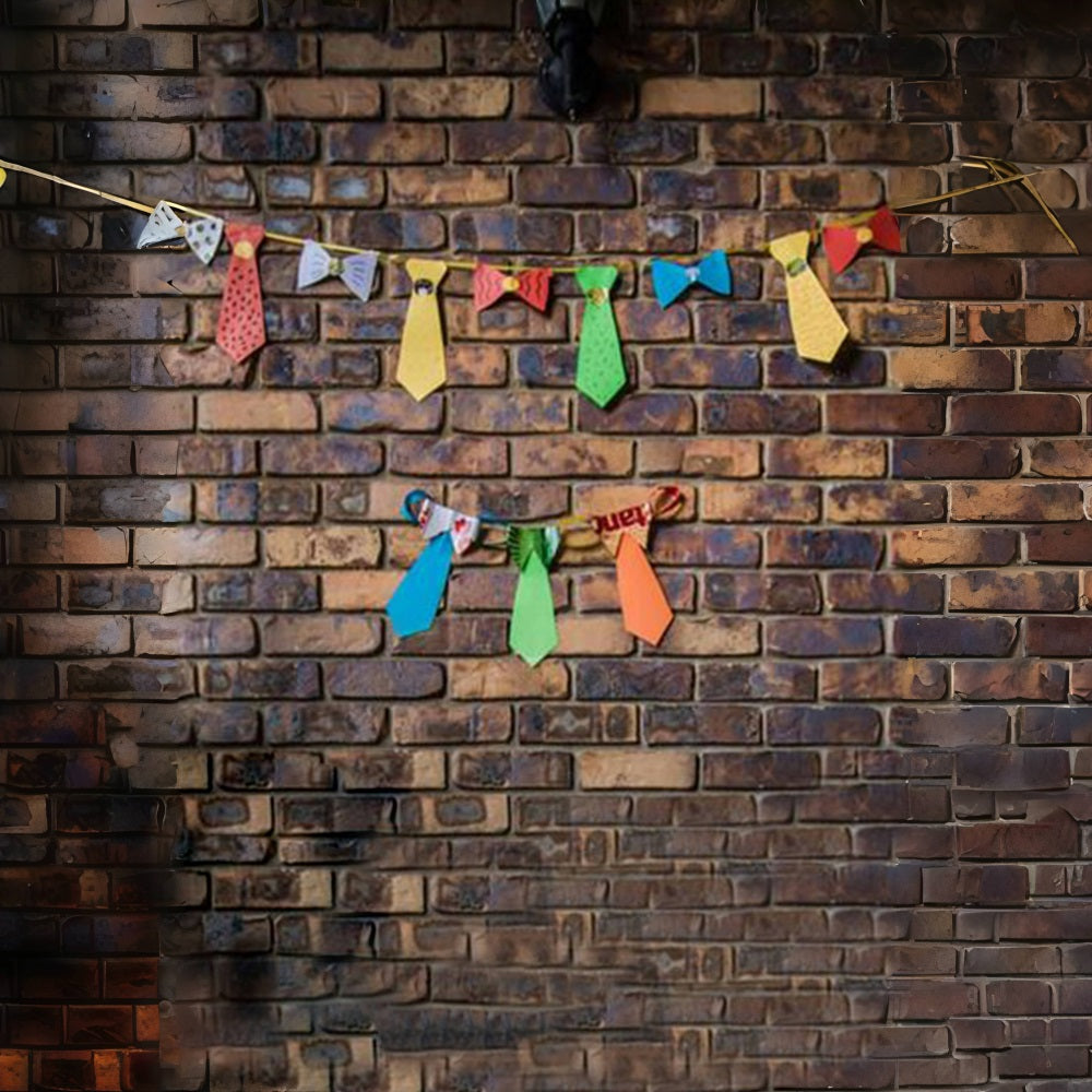 Vatertag Backsteinmauer Krawatte Banner Backdrop RR5-21