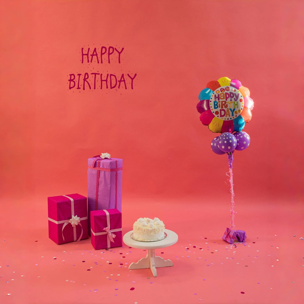 Geburtstagskuchen Kerze Ballon Muster Backdrop RR5-41