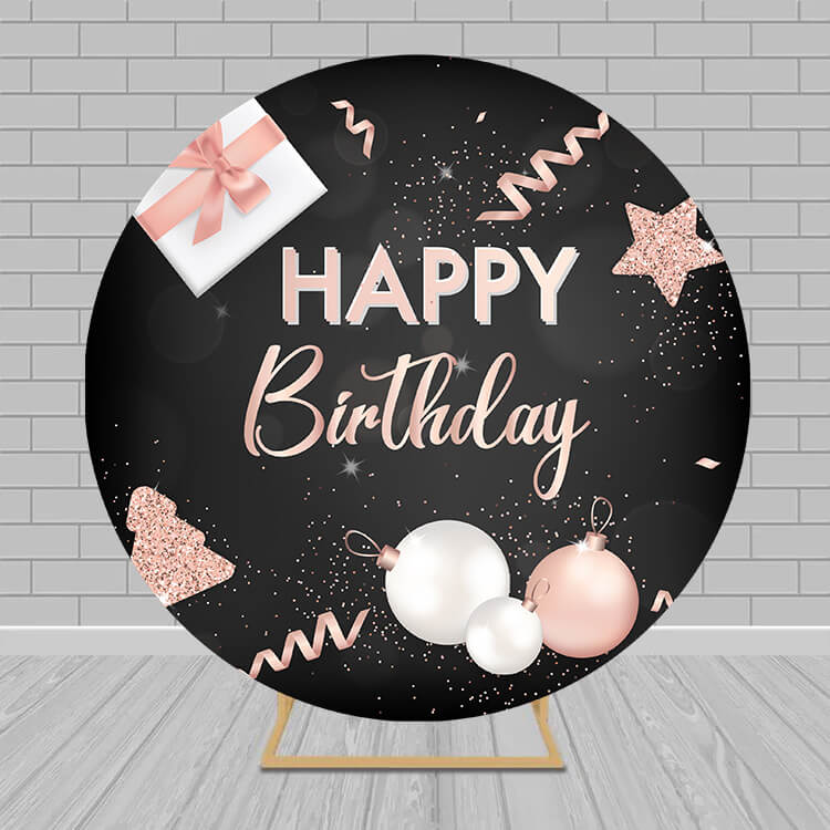 Glitter Custom Geburtstag Banner Runde Backdrop RR5-60