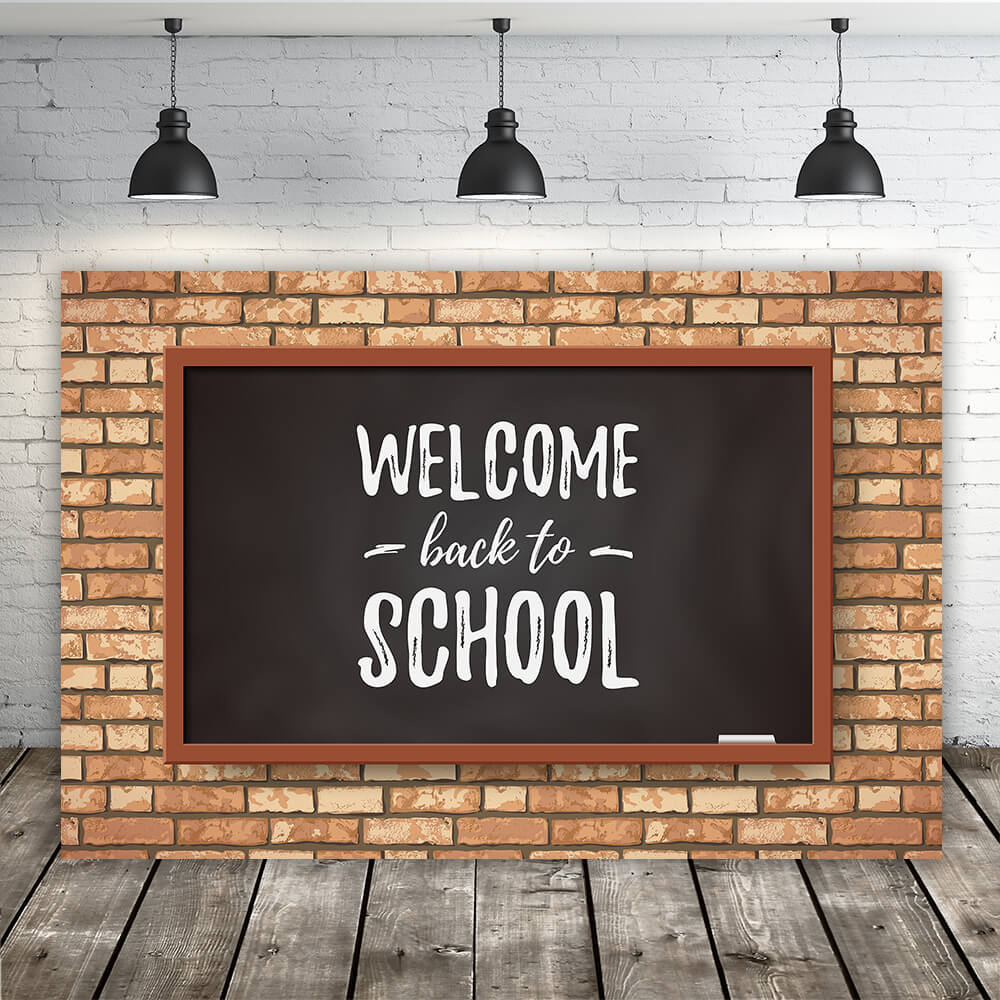 Welcome Back to School Kreidetafel Fotografie Hintergrund RR6-28