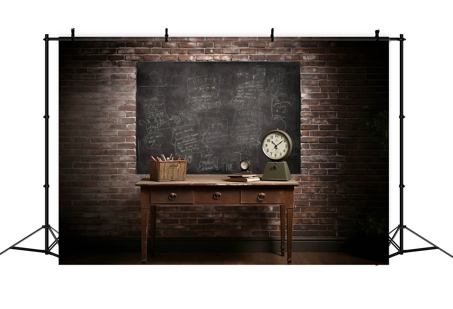 Retro Blackboard Desk Back to School Fotografie Hintergrund RR6-41