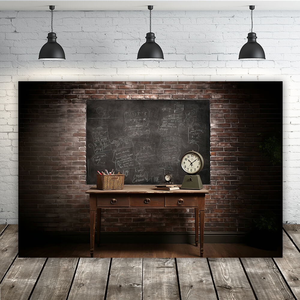Retro Blackboard Desk Back to School Fotografie Hintergrund RR6-41
