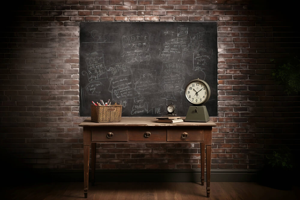 Retro Blackboard Desk Back to School Fotografie Hintergrund RR6-41