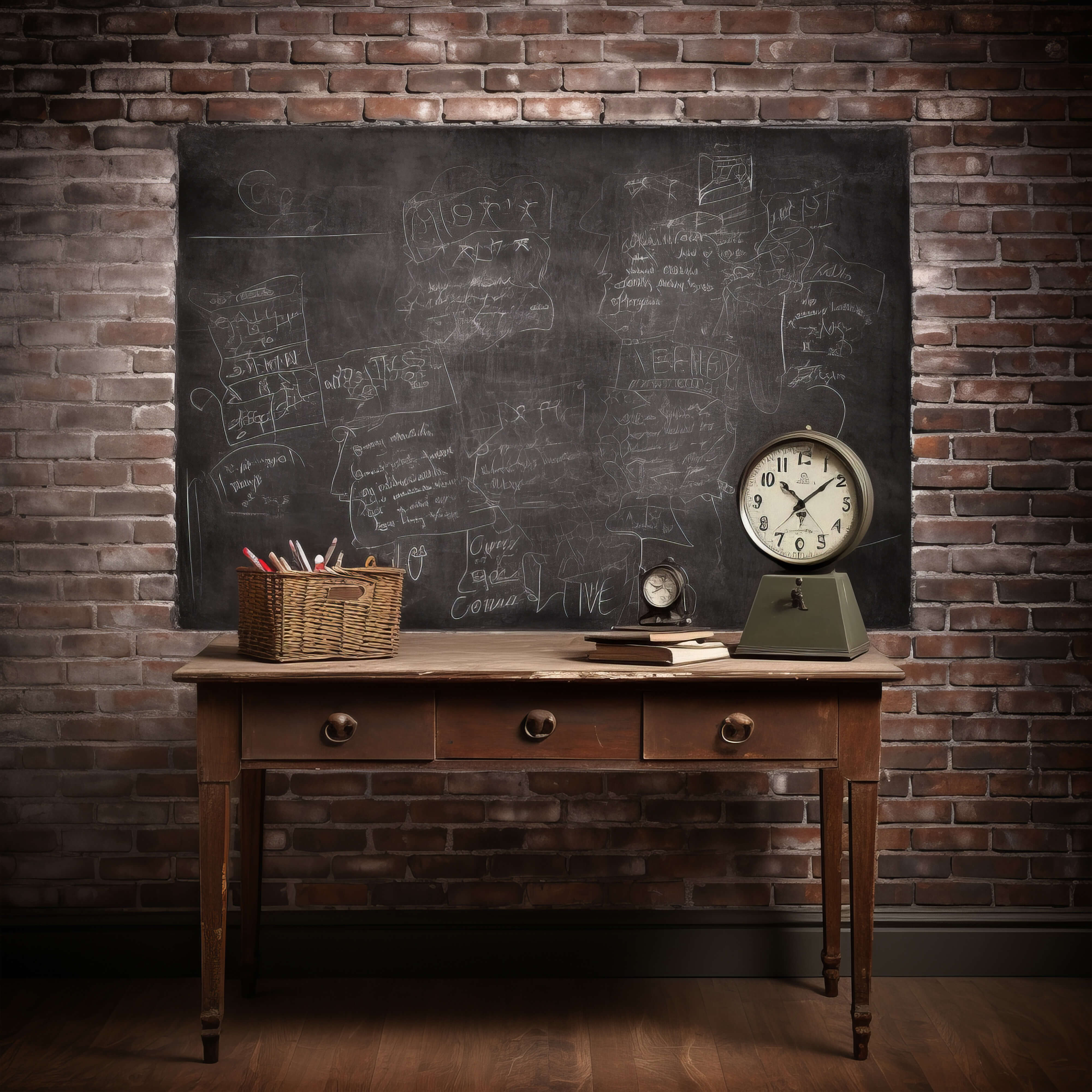 Retro Blackboard Desk Back to School Fotografie Hintergrund RR6-41