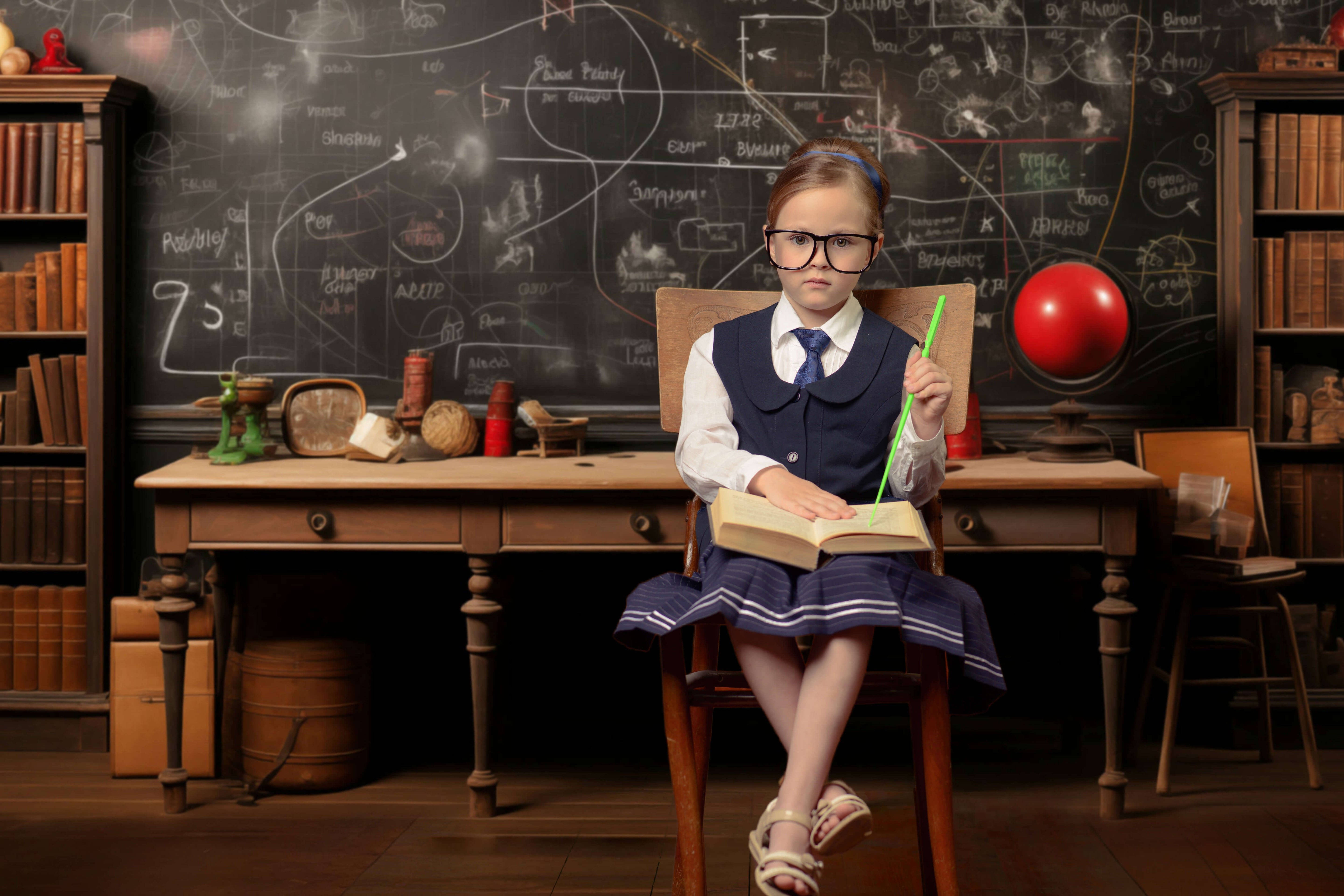 Altes Klassenzimmer Back to School Fotografie Hintergrund RR6-45