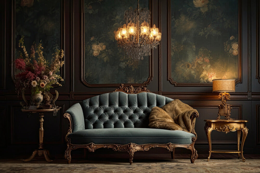 Retro Wand Wohnzimmer Sofa Lampe Hintergrund RR6-61