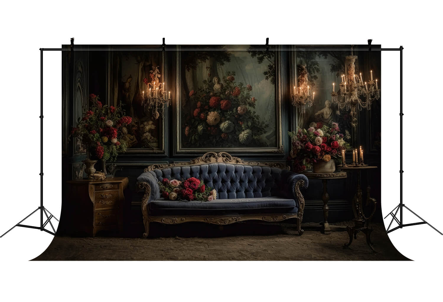 Viktorianisches Wohnzimmersofa Retro-Wandhintergrund RR6-63