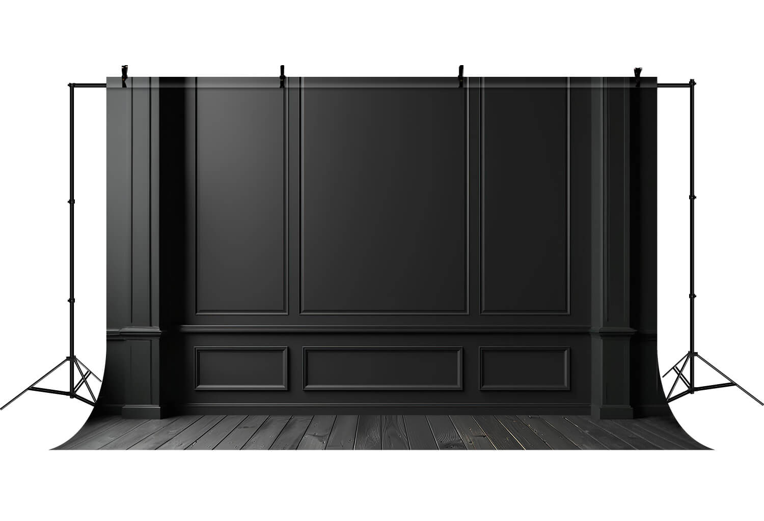 Schwarzer Retro-Wand-Holzboden-Hintergrund RR6-65