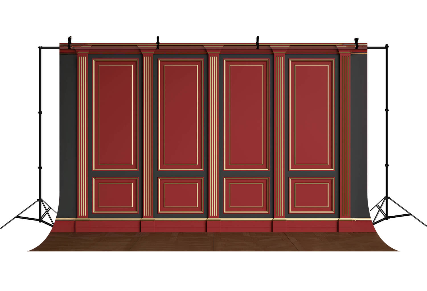 Antike rote goldene Retro-Wand-Boden-Hintergrundkulisse RR6-72