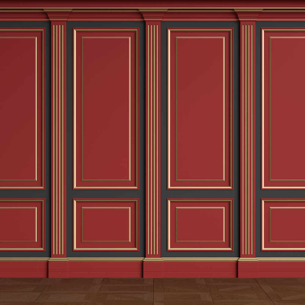 Antike rote goldene Retro-Wand-Boden-Hintergrundkulisse RR6-72