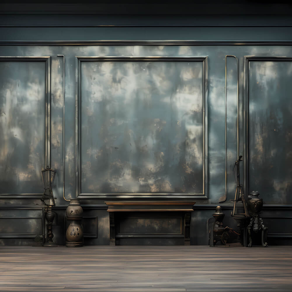 Alte dunkle Retro-Wand-Holzboden-Kulisse RR6-78