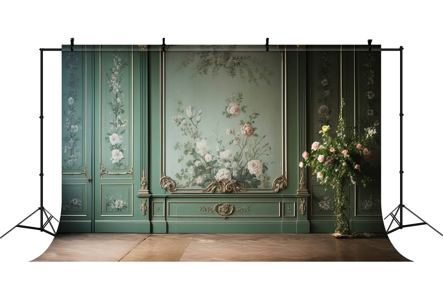 Klassisches Interieur Retro Blumen Wand Hintergrund RR6-80