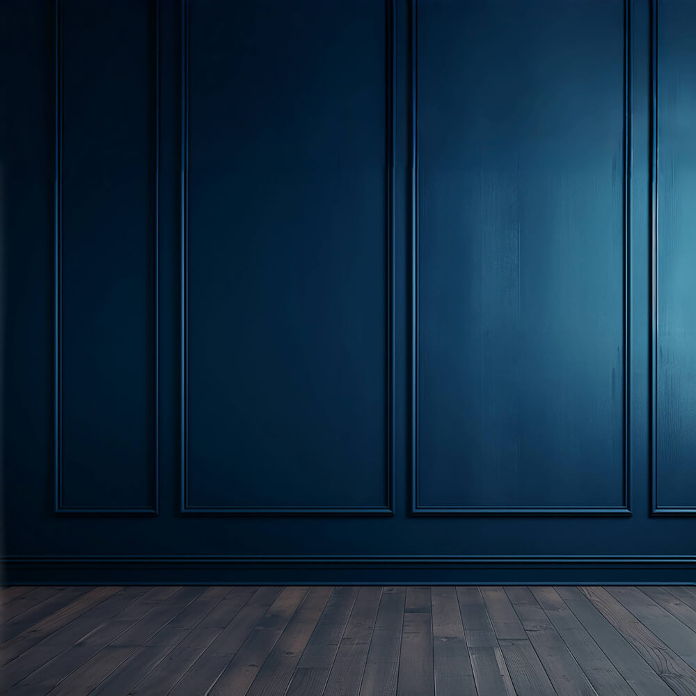 Vintage Blau Retro Wand Holzboden Backdrop RR6-81