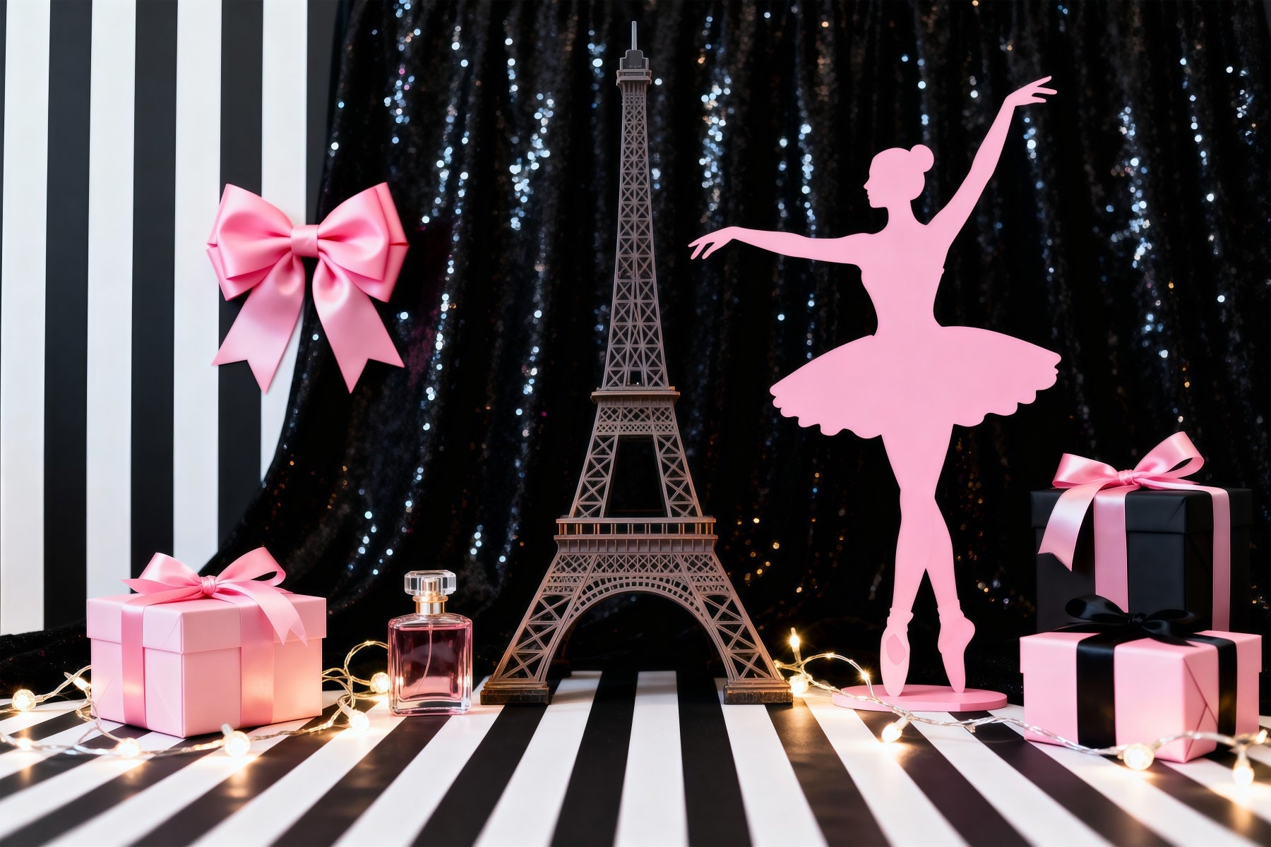 Eiffelturm Paris-Hintergrund Schickes Ballett Geschenkvitrine Paris-Fotokabinenhintergrund RR61-52