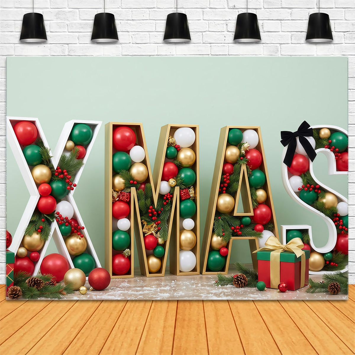 Vintage Weihnachtsfotohintergrund Ornament Brief Geschenkdekoration RR610-23