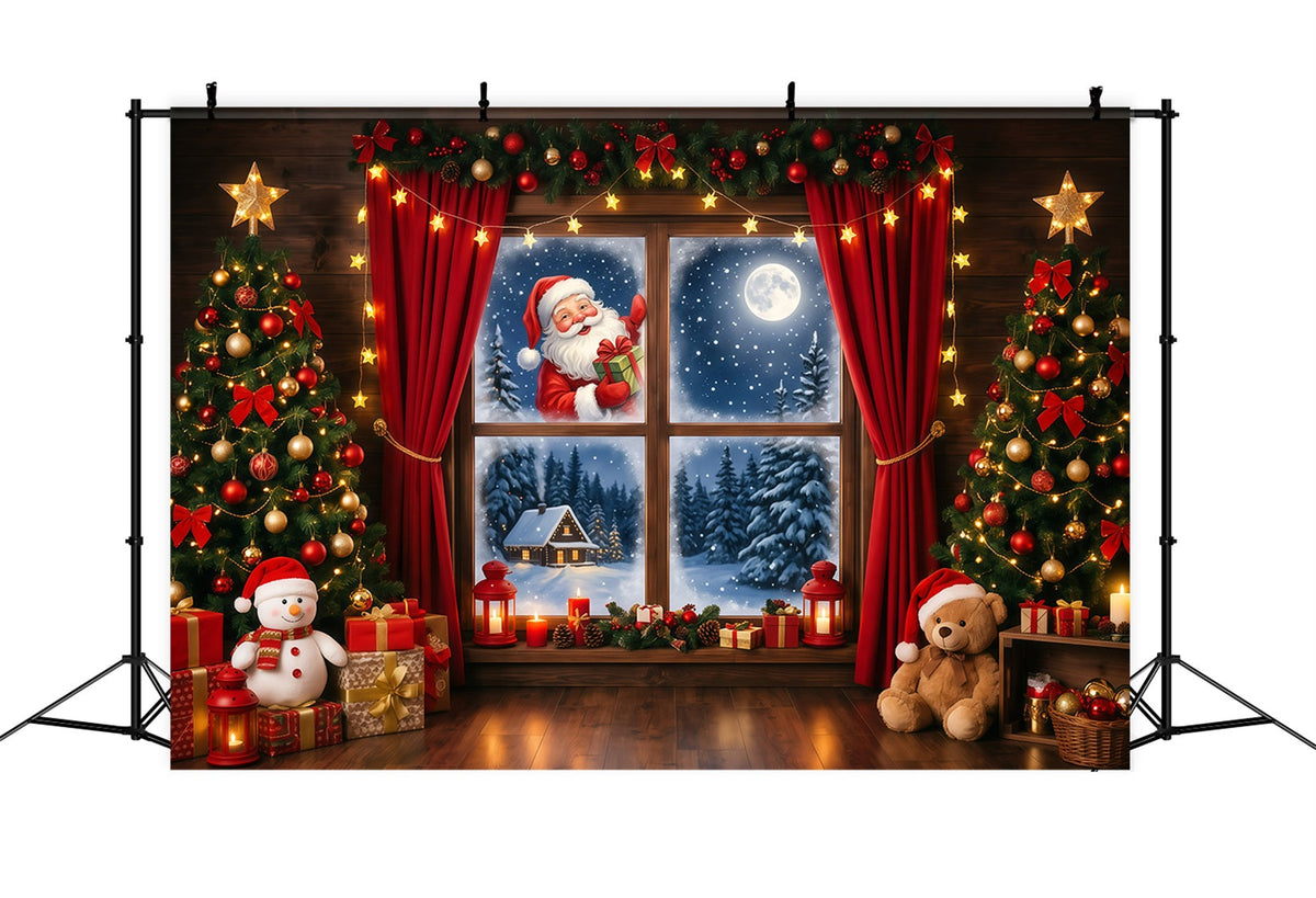 Weihnachtlicher Hintergrund Fenster Geschenk Überraschung RR610-33