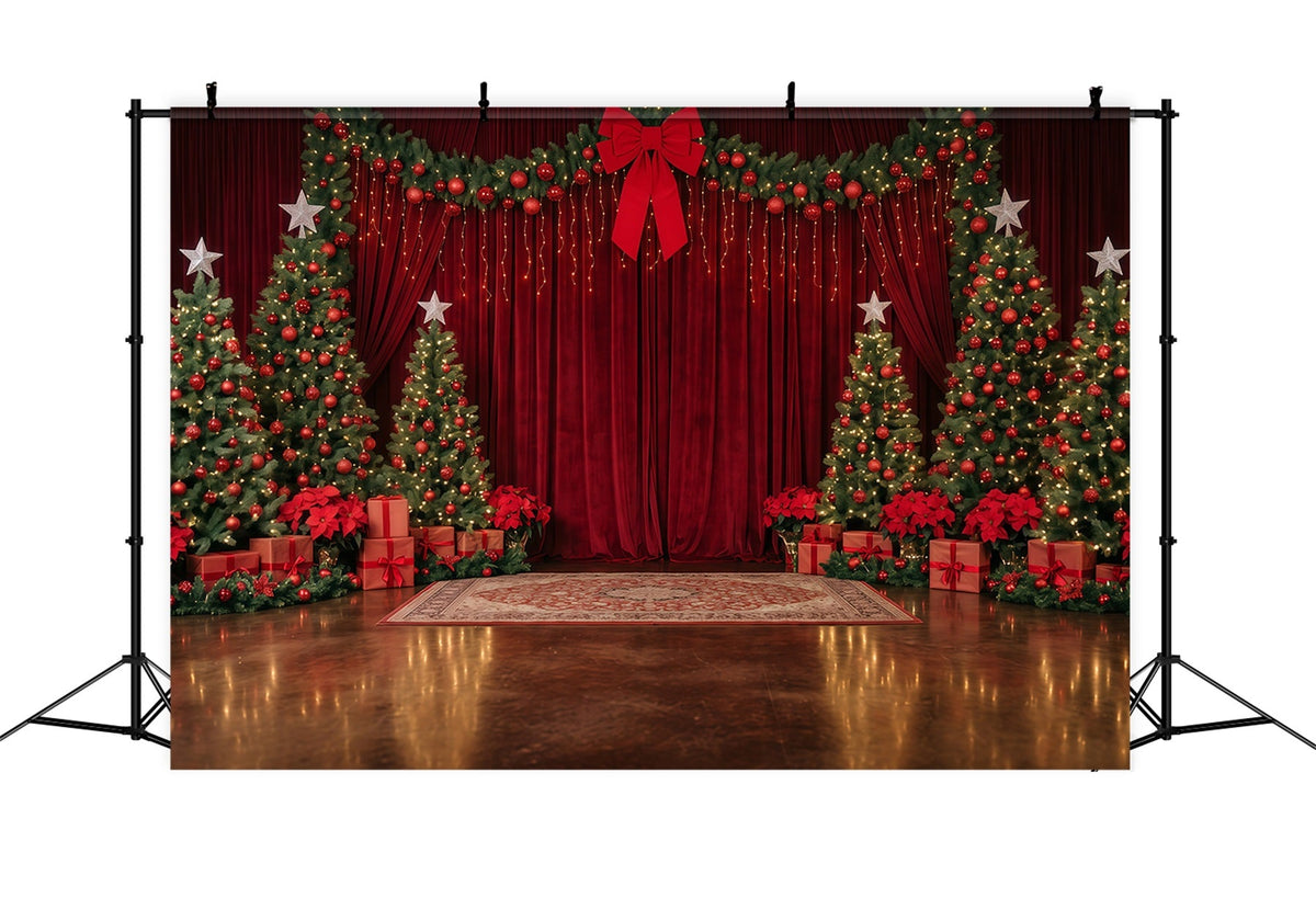 Weihnachtlicher Bühnenhintergrund Roter Samt Weihnachtsbaum-Dekoration RR610-69