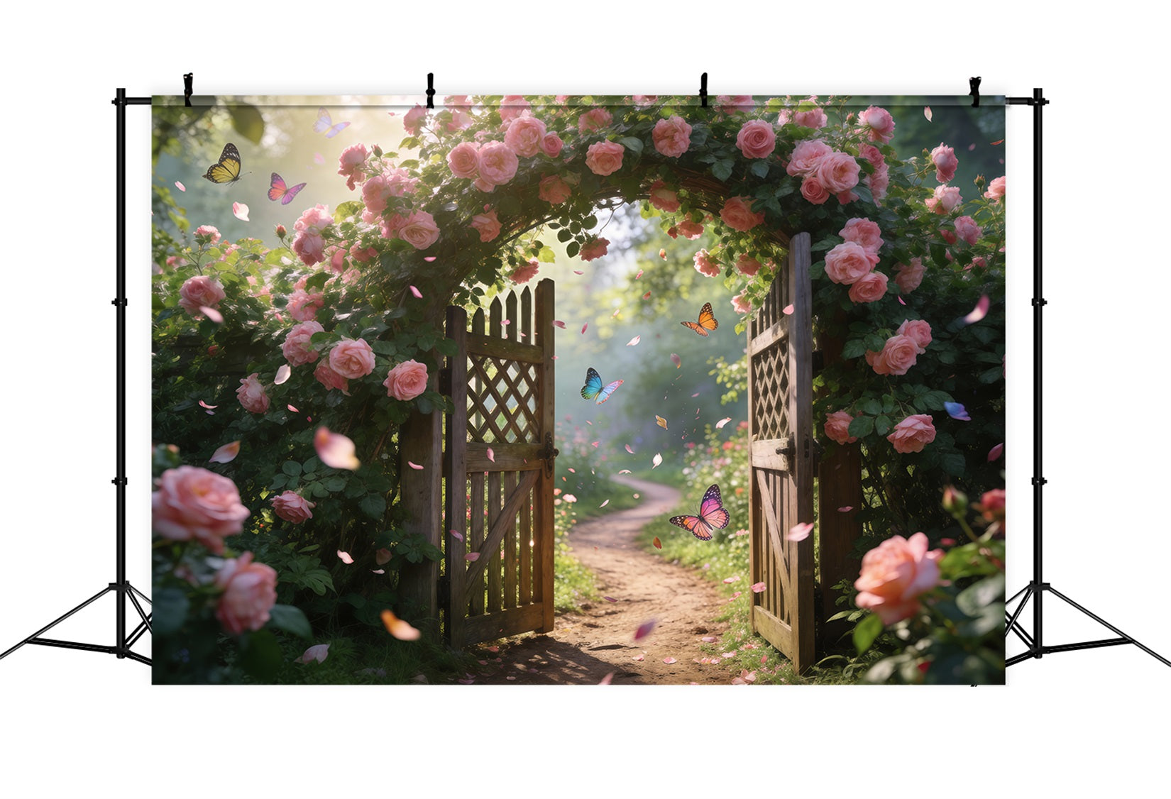 Schmetterlingshintergründe Rosa Rosentor Blumenweg Frühlingshintergrund Fotografie RR62-22