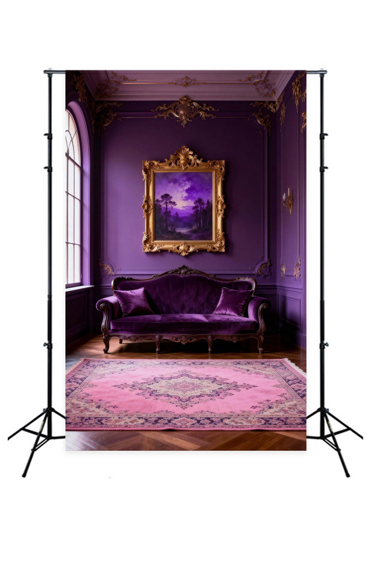 Hintergründe für Boudoir-Fotografie Königlicher Amethyst-Samt Lounge Retro-Hintergrund RR62-71