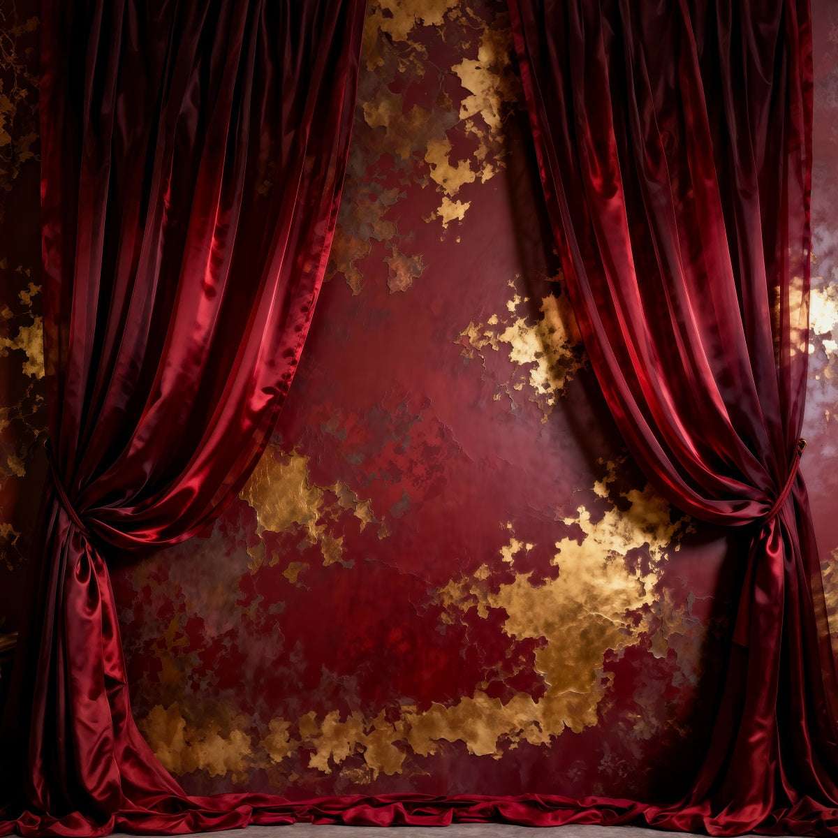 Hintergründe für Boudoir Purpurroter, vergoldeter Samtvorhang Textur Vintage-Wandhintergrund RR62-90