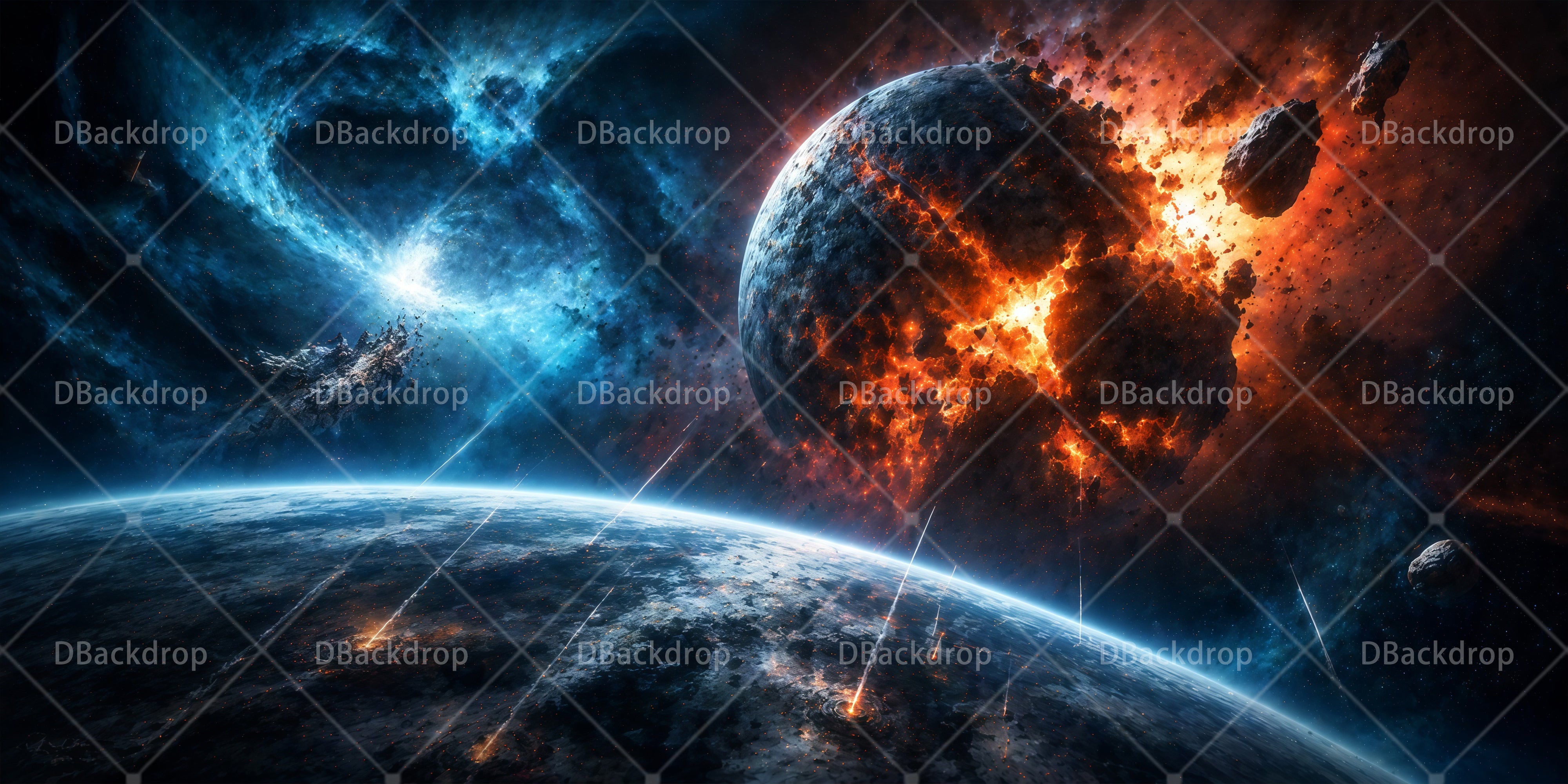 Riesiger Planet im Weltraum VBS Bühnenhintergrund RR65-T12