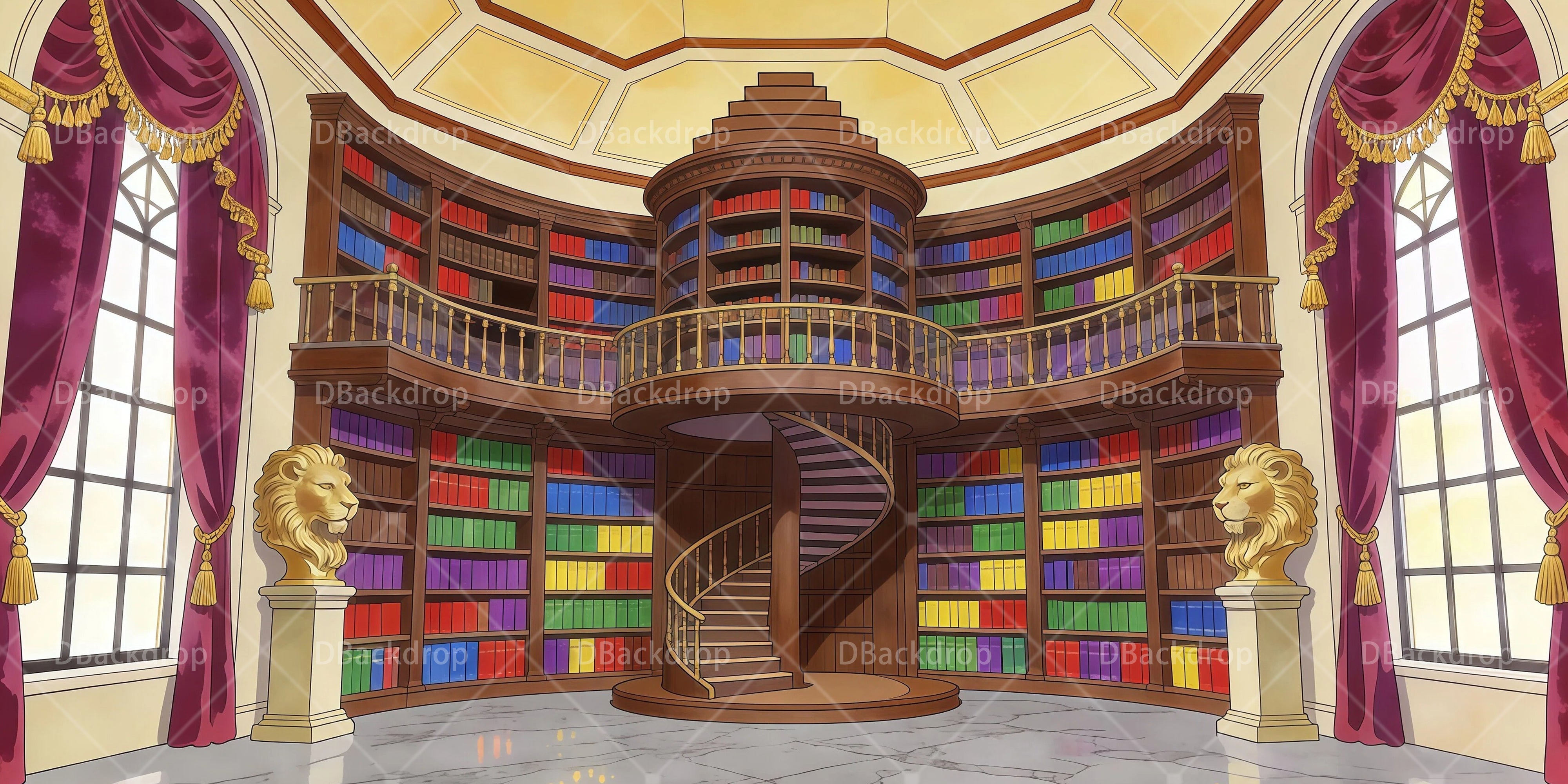 Kulissen für Aufführungen Kulissen Bibliothek in einem Herrenhaus für Schultheaterstücke RR65-T19