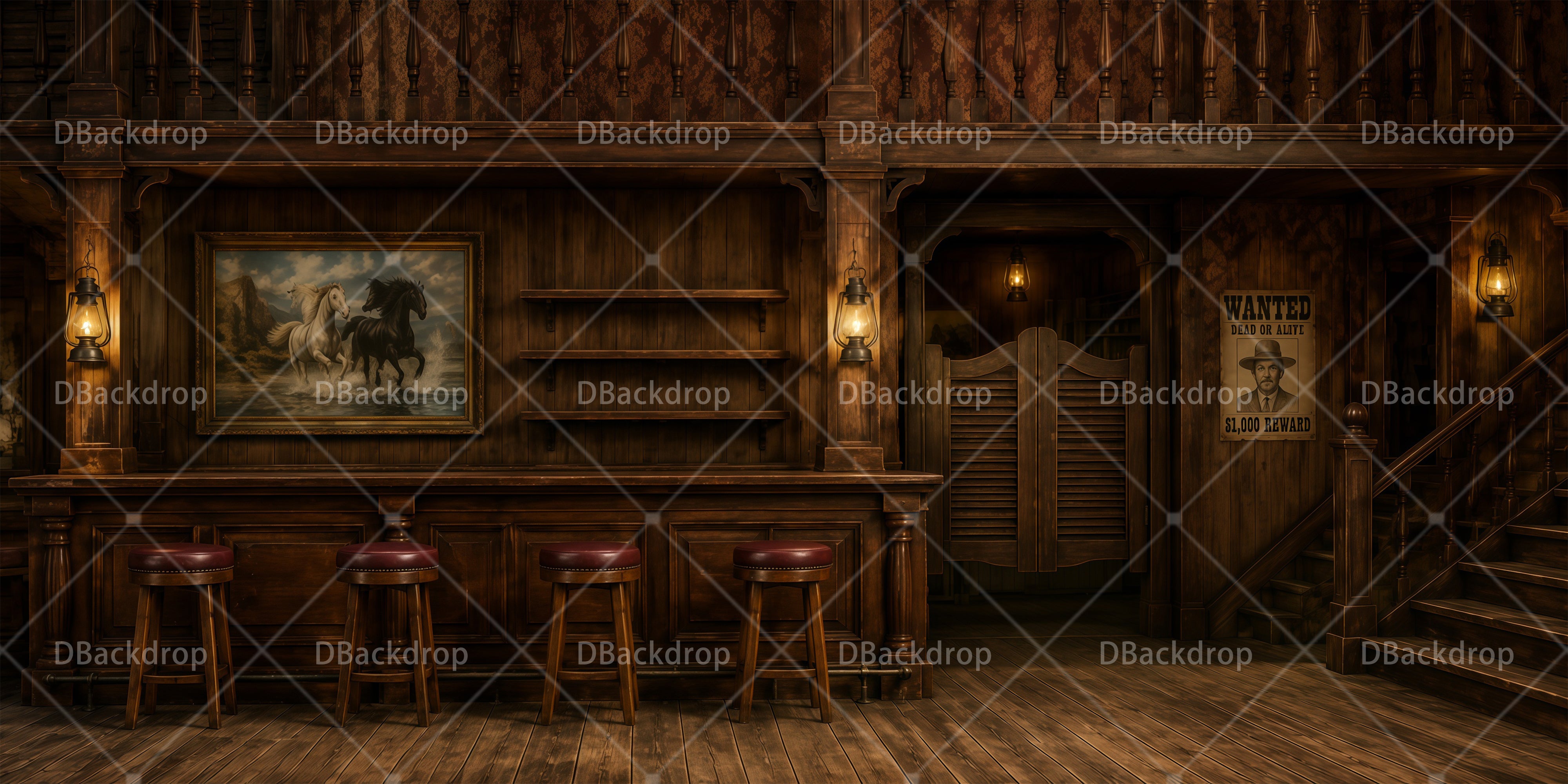 Saloon Hintergrund Rustikales Bar Interieur VBS Bühnenhintergrund RR65-T1