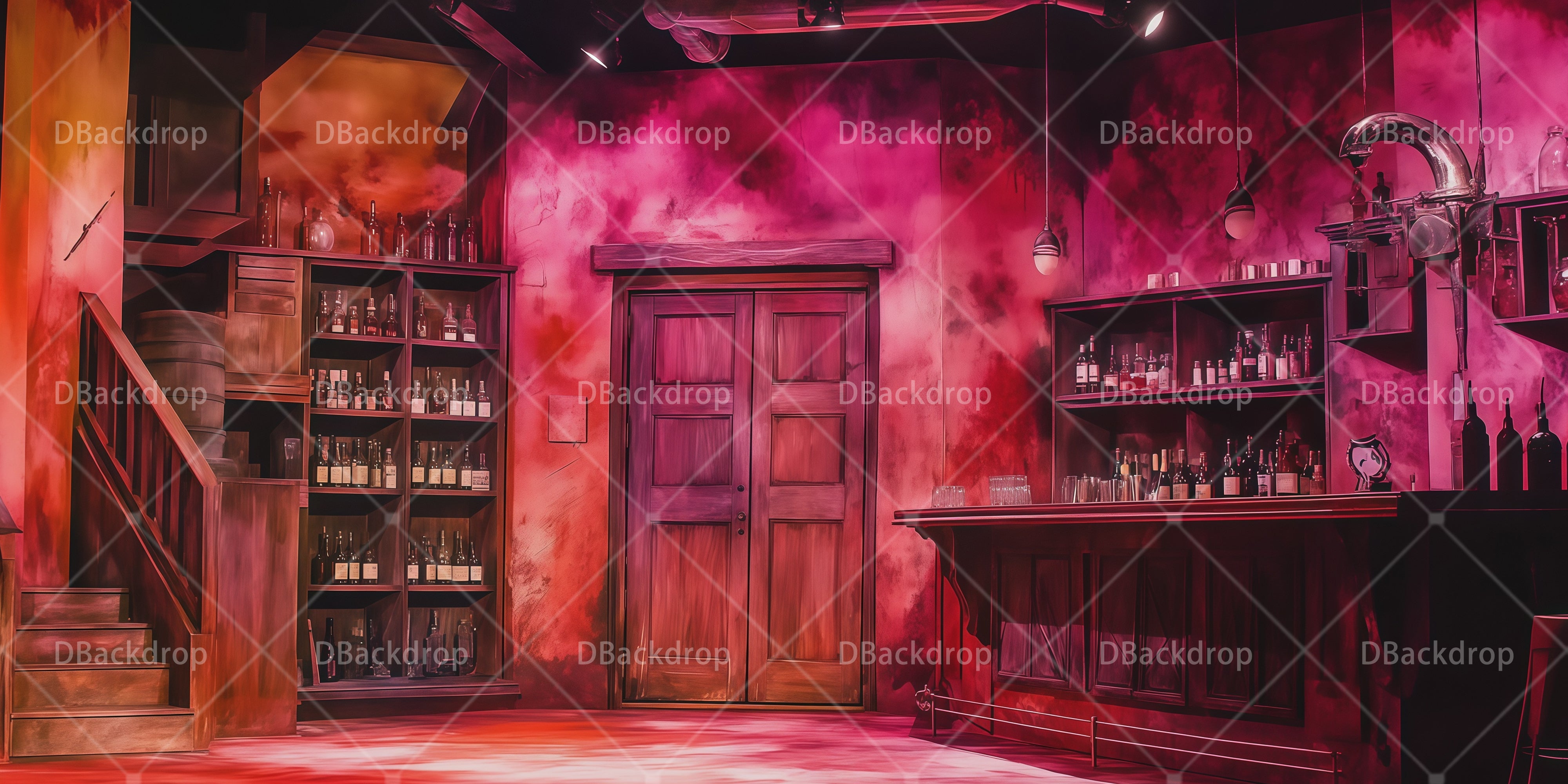 Theaterhintergrund Bar-Innenraum für Schultheater RR66-T21