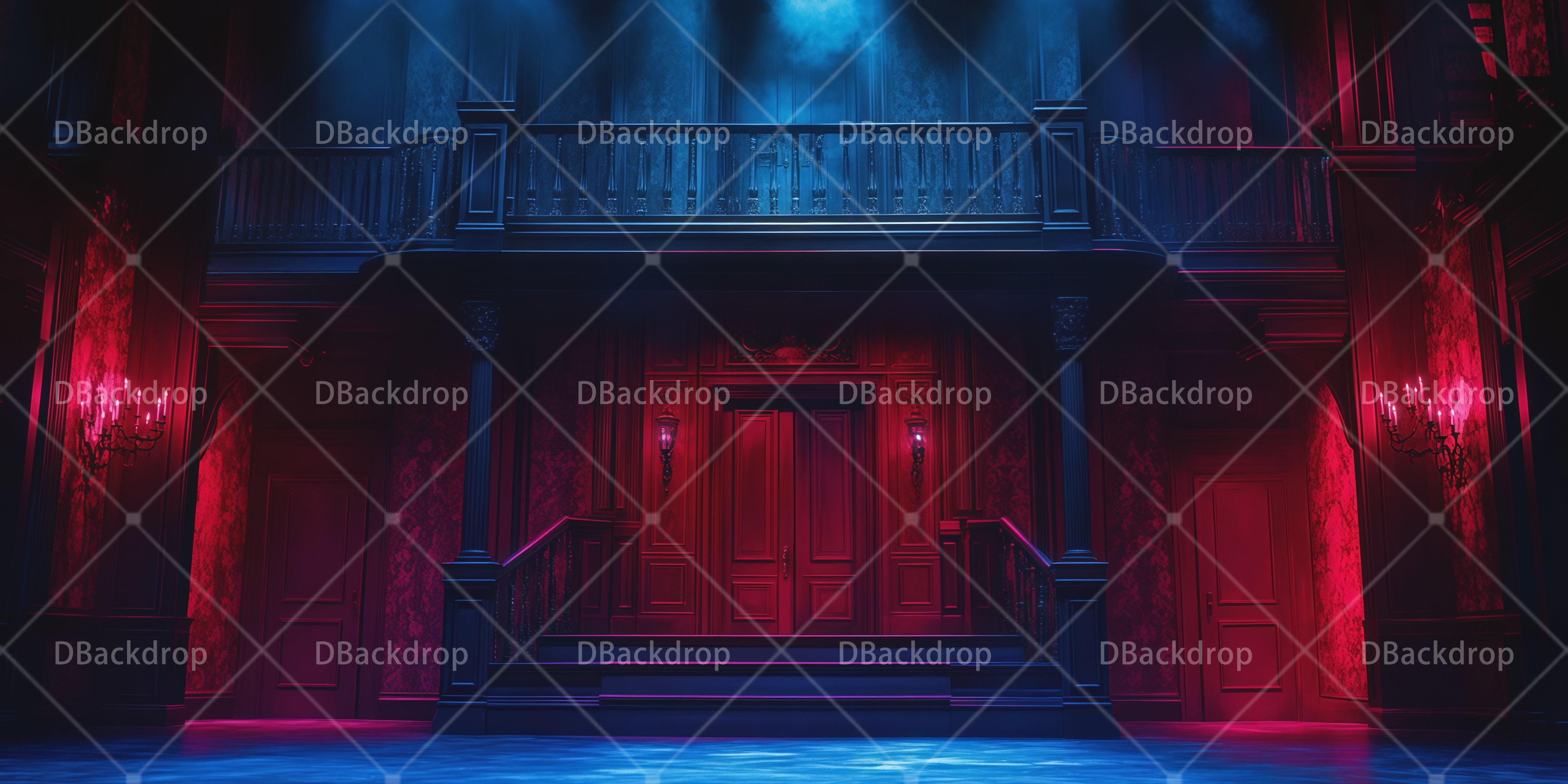 Schultheater Hintergrund Herrenhaus-Treppenhalle Theaterkulisse RR66-T23
