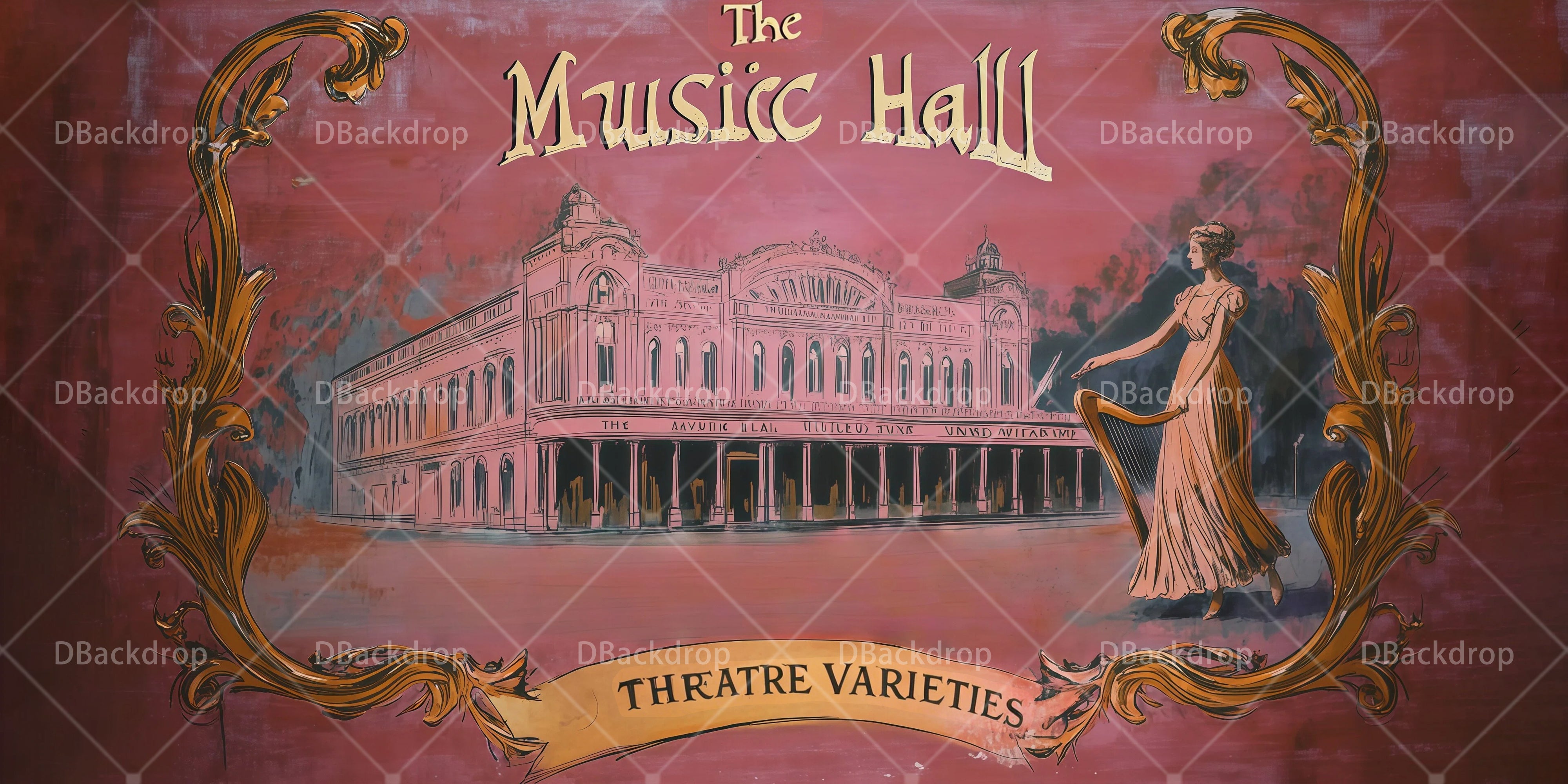 Theaterhintergrund Musikhalle Bühnenkulisse RR66-T33