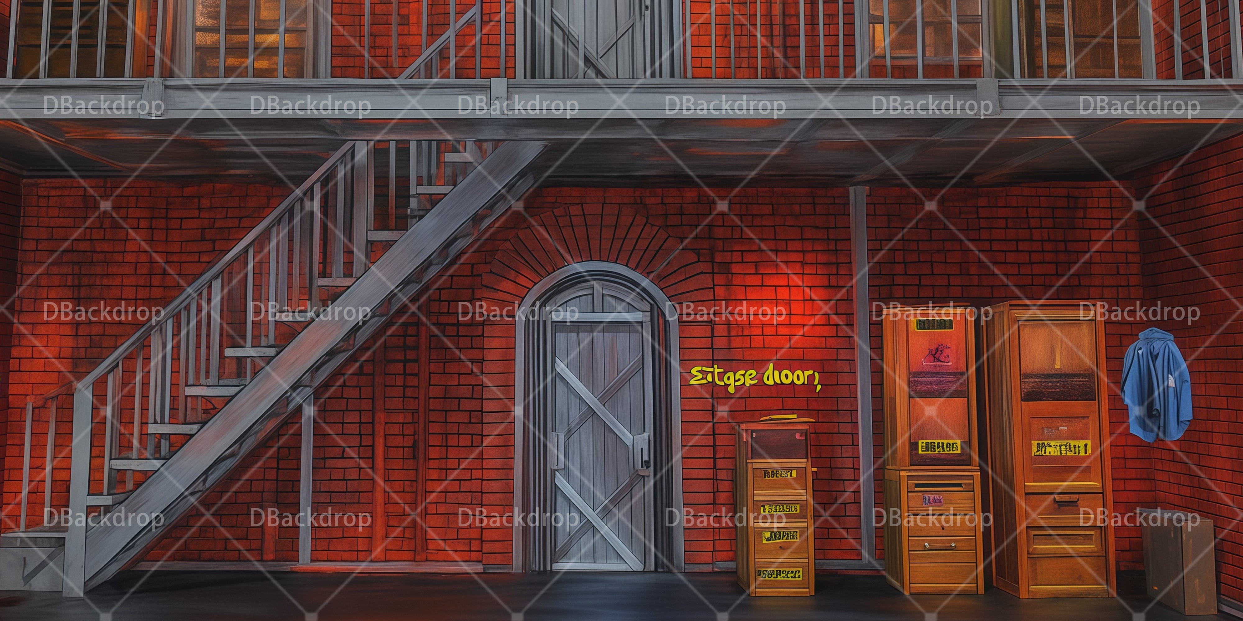 Großer Bühnenhintergrund Backstage Theaterbereich Aufführungskulisse RR66-T3