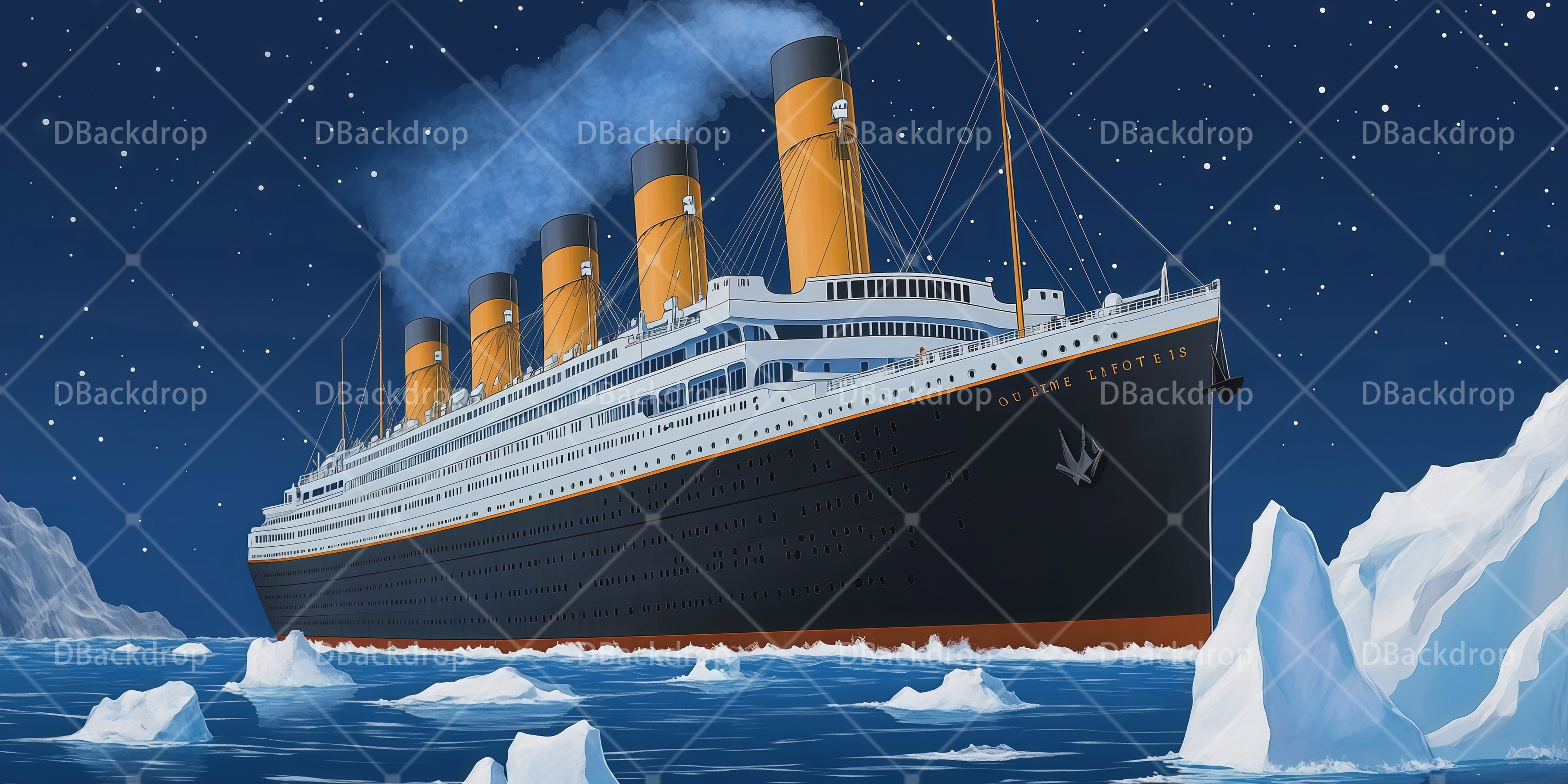 Titanic Eisberg Reise Theaterhintergrund Schultheater Kulisse RR66-T62