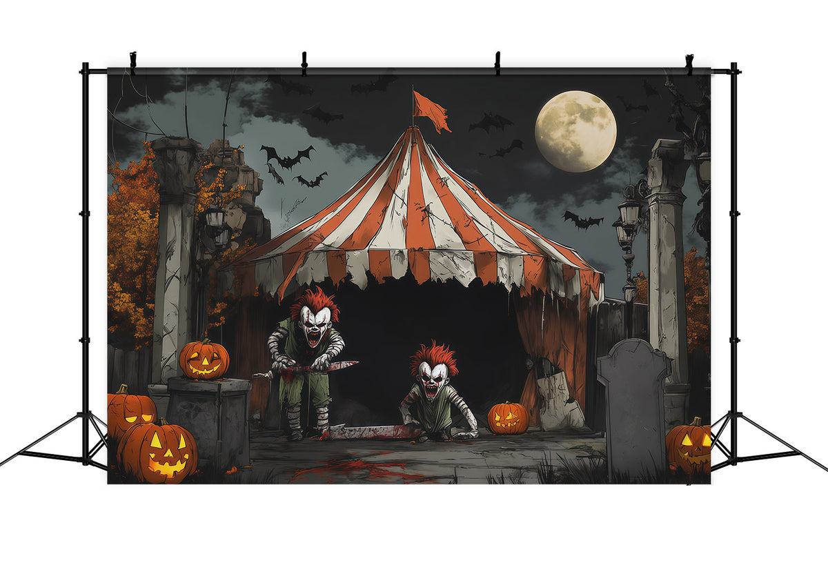 Gruseliger Clown-Hintergrund Mondlicht-Killer-Zirkus-Halloween-Themenhintergründe RR67-172