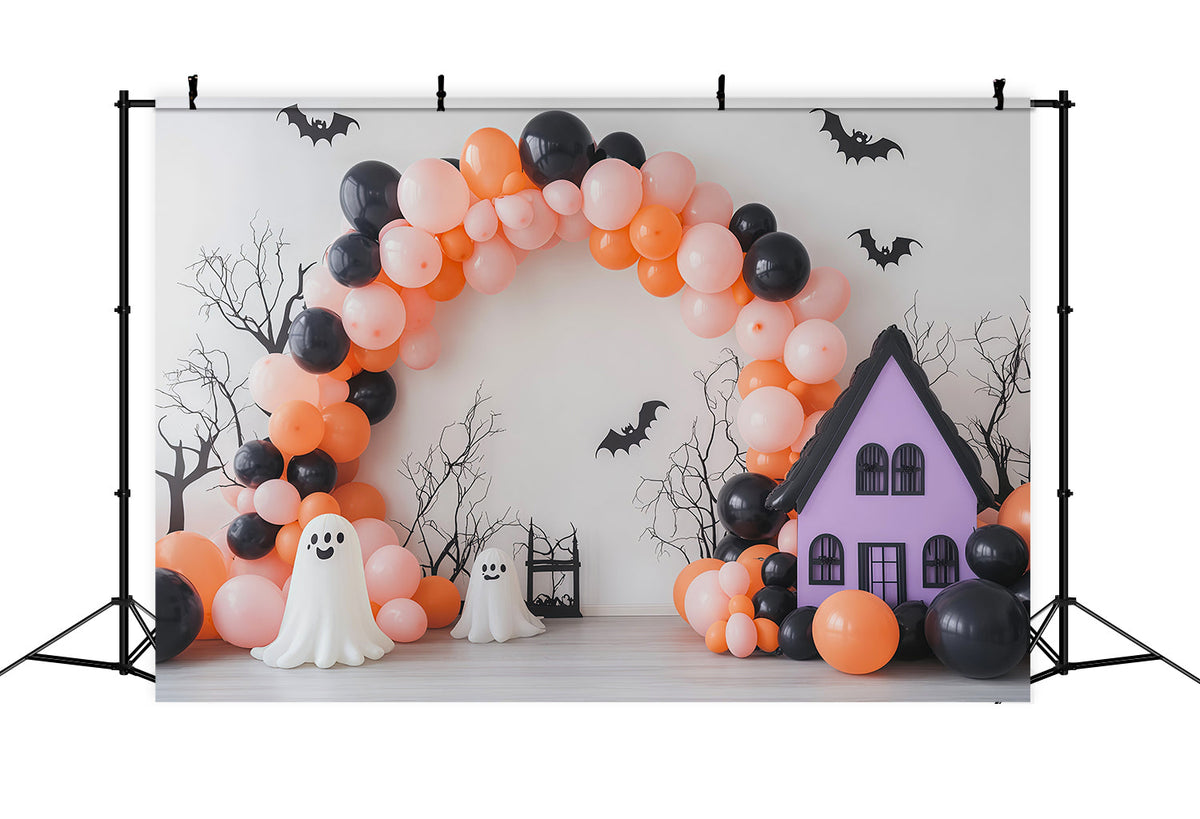 Geisterbogen-Hintergrund Cartoon-Hausbogen Halloween-Hintergrund Für Fotokabine RR67-187