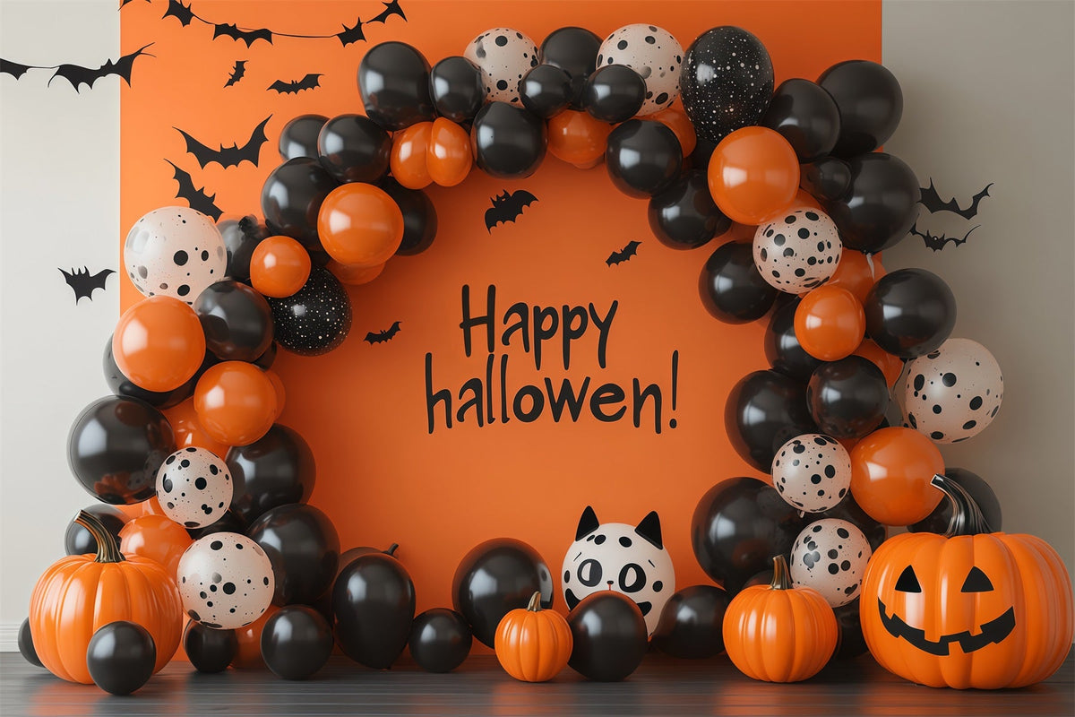 Halloween-Hintergrund Mit Luftballons Schwarz-Orange Dekoration Diy-Ideen Für Halloween-Hintergründe RR67-189