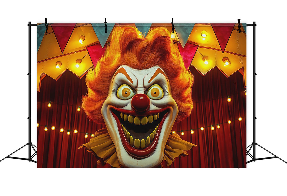 Halloween-Kulissen Für FotosGruseliger Clown Zirkusbühne Halloween-Zirkuskulisse RR67-39