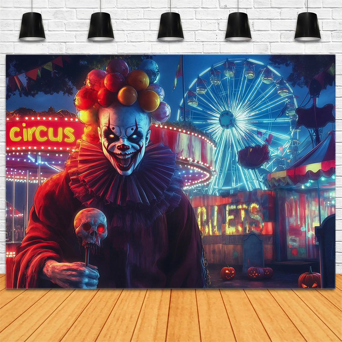 Halloween-Kulisse Mit Killerclown-Motiv Diy-Halloween-Kulisse RR67-40