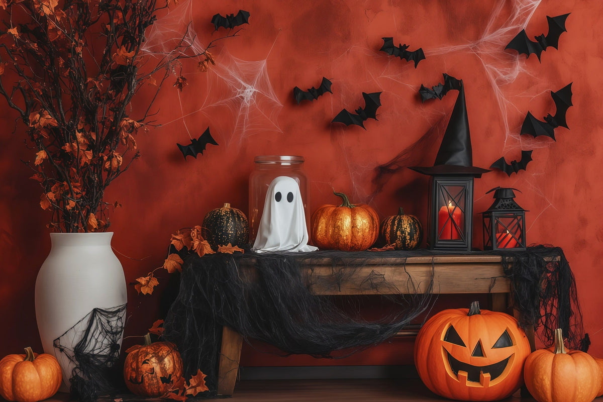 Halloween-Fotohintergrund Geister-Kürbis-Kamindekoration Diy-Halloween-Fotohintergrund RR67-50