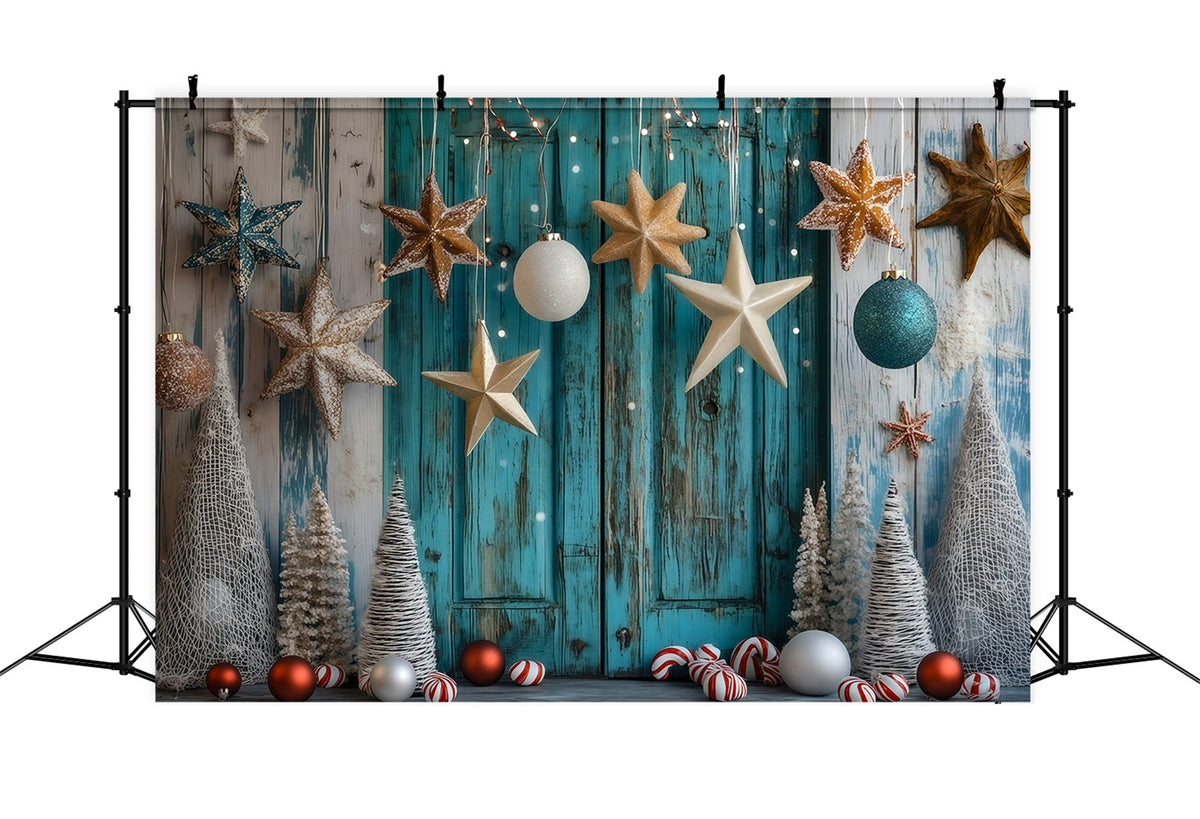 Weihnachts-Holzkulisse Küstenstern-Ornament-Dekoration Weihnachtsstudio-Hintergrund RR69-53