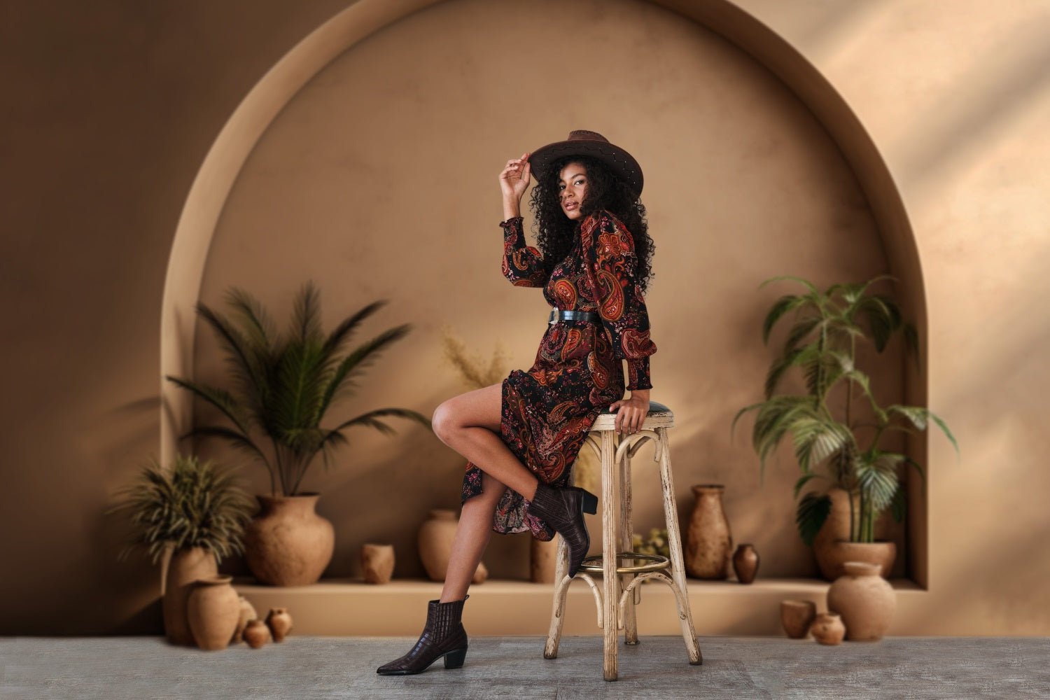 Warme Oase Boho Fotografie Hintergrund RR7-1