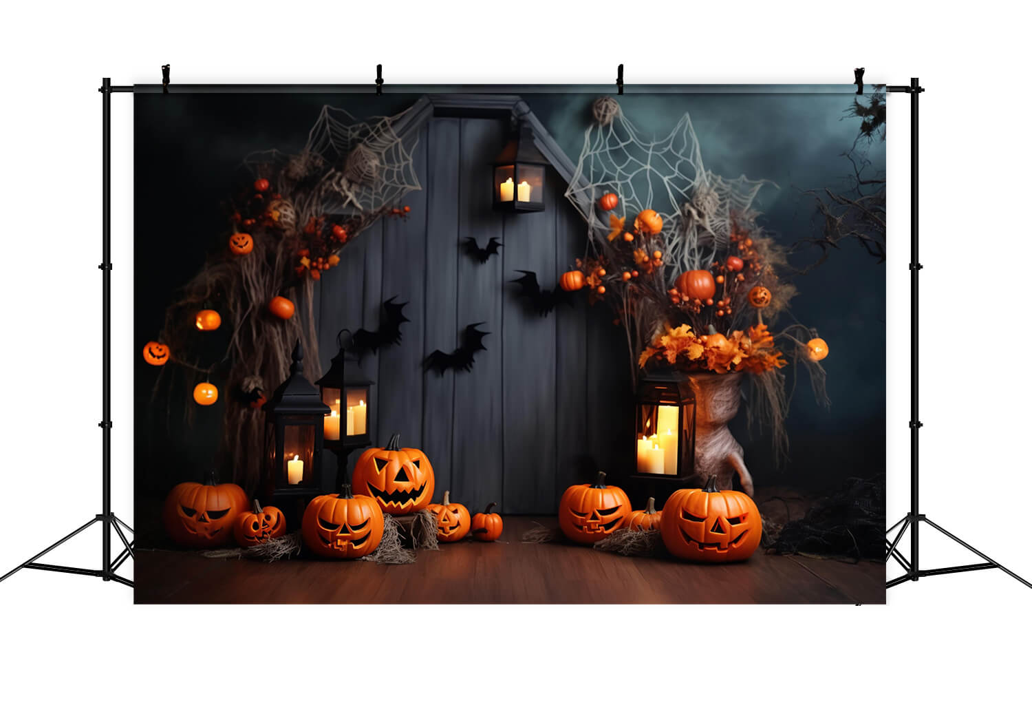 Halloween Kürbislaternen Fledermäuse Hintergrund RR7-102