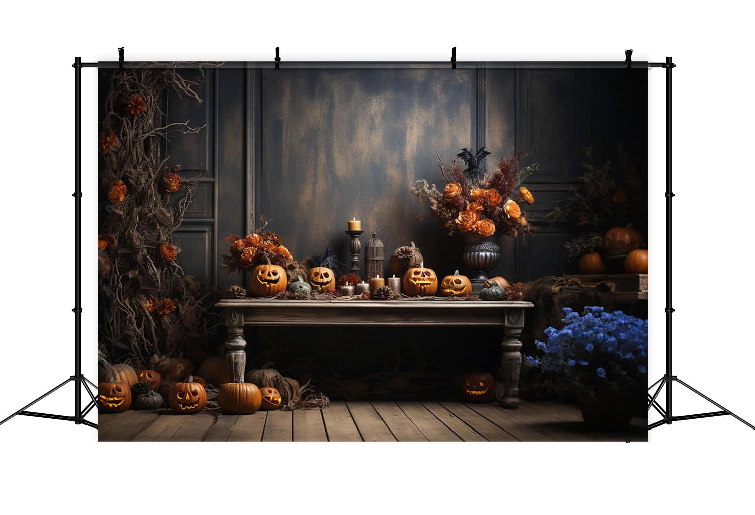 Kürbisse Vintage Wand Halloween Hintergrund RR7-106