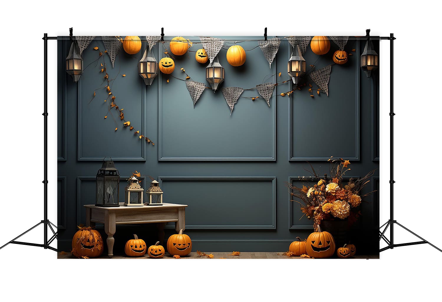 Kürbisse Dekorierte Wand Halloween Hintergrund RR7-108