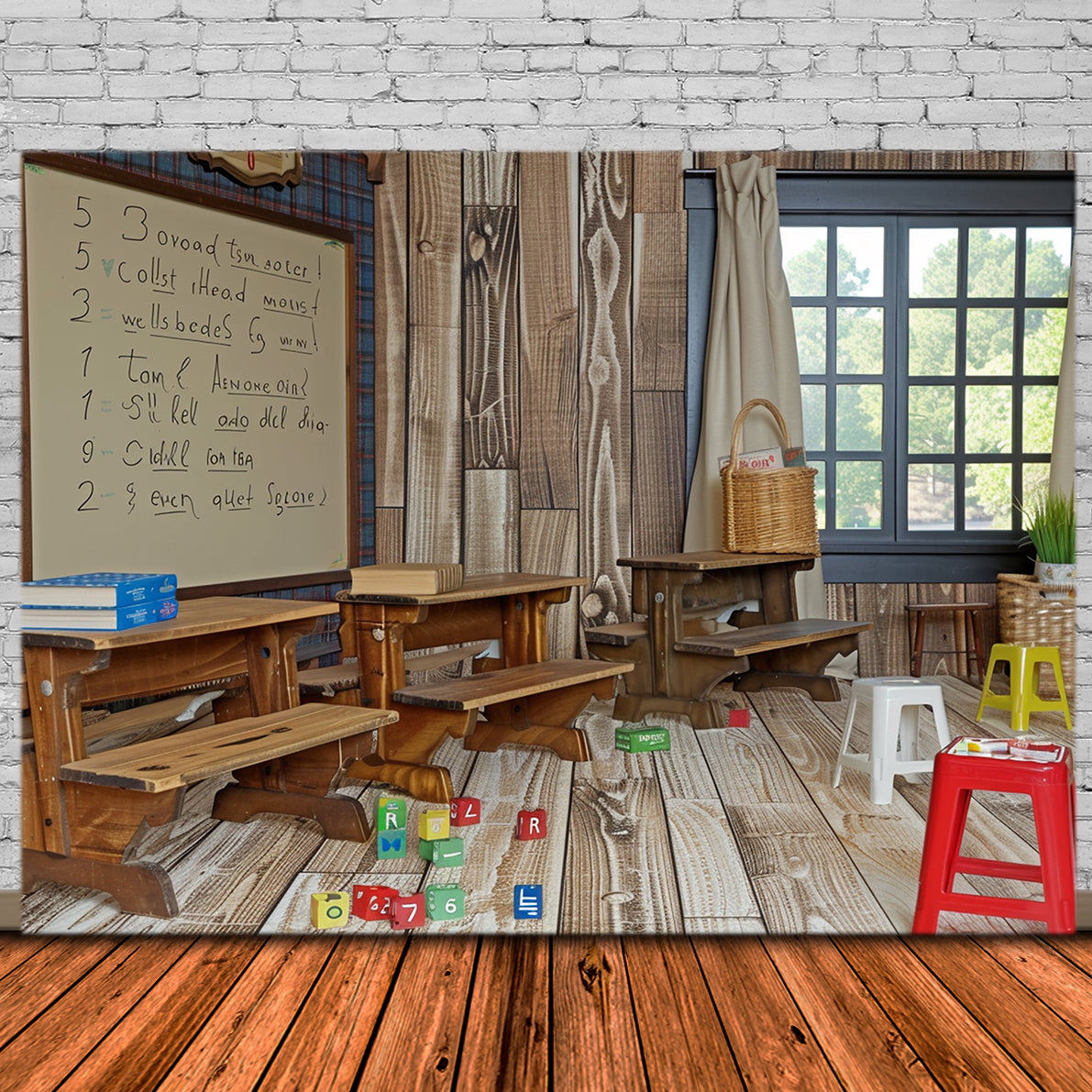 Vintage Klassenzimmer Back to School Backdrop RR7-186