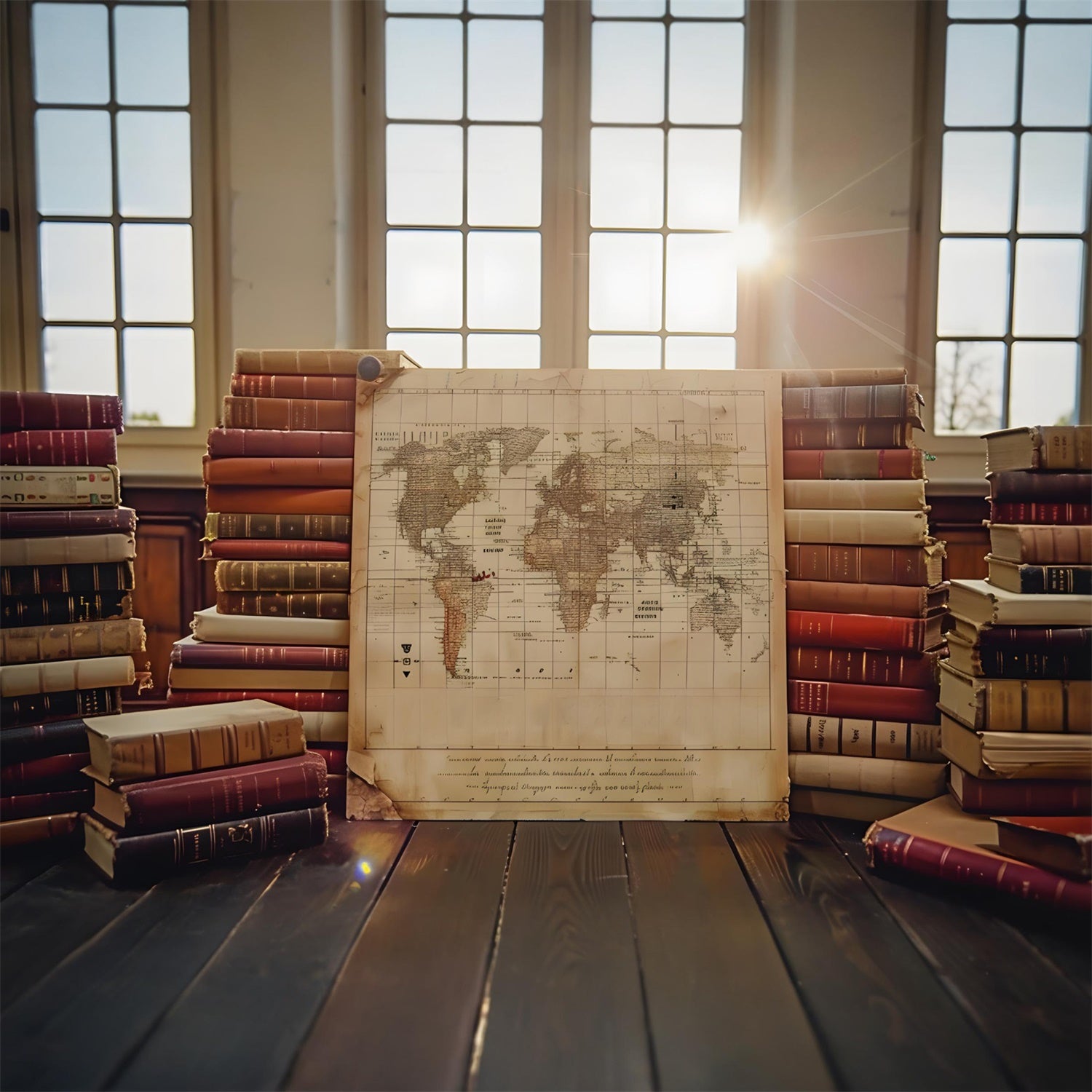 Klassische Bücher Karte Back to School Backdrop RR7-187