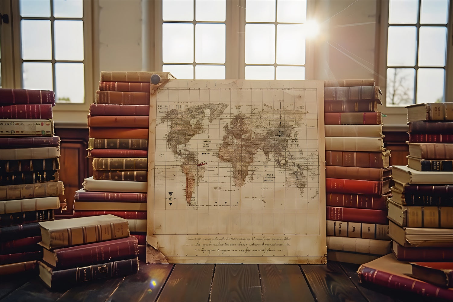 Klassische Bücher Karte Back to School Backdrop RR7-187