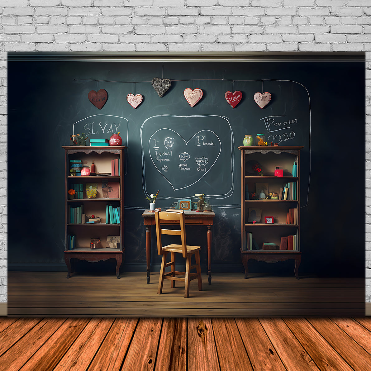 Blackboard Bücherregal Back to School Backdrop RR7-190